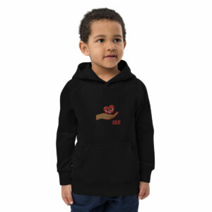 Kids eco hoodie hand Heart